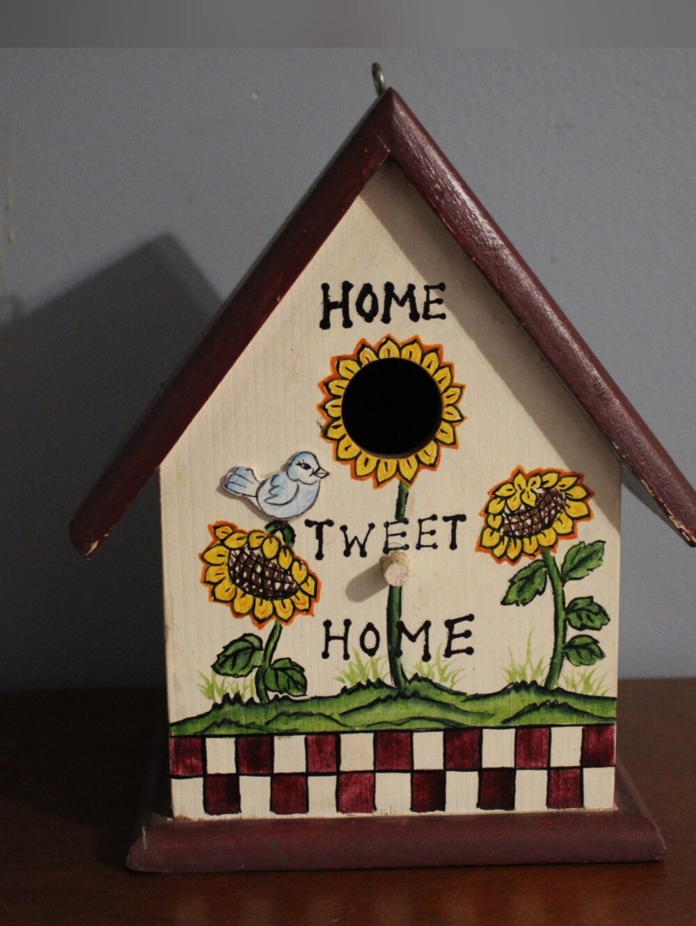 Home Tweet Home Sunflower Birdhouse Wall Decor - Brown & Yellow Vintage